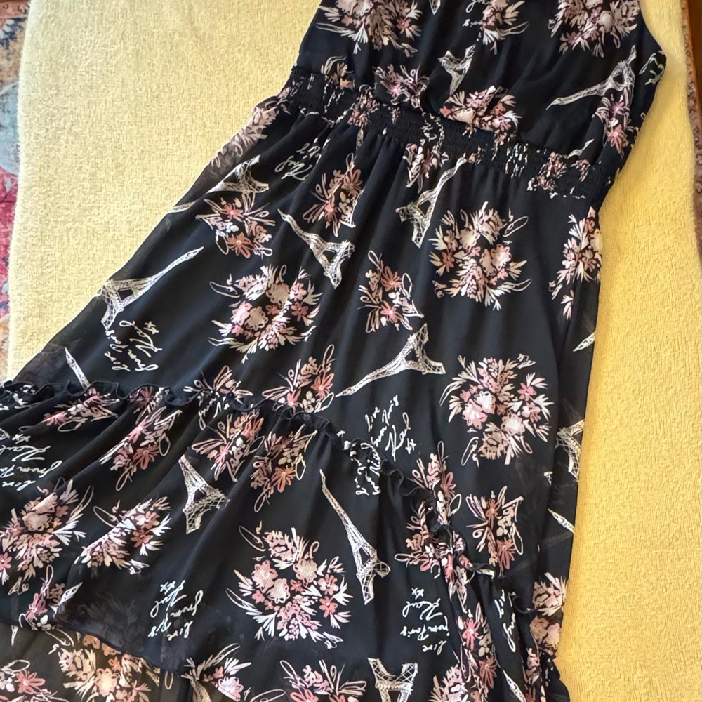 Karl Lagerfeld Black Floral Maxi Dress